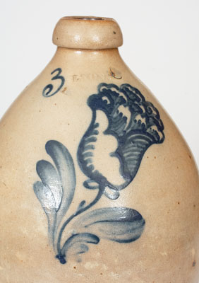 LYONS, New York Three-Gallon Stoneware Jug, c1860