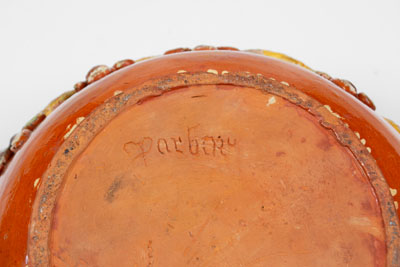 Exceptional John Leman Sgraffito Redware Tureen, possibly Tylersport, Montgomery Co, PA