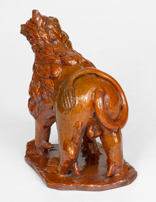 Pennsylvania Redware Lion Figure, 19th century