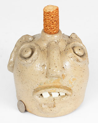 Rare Alabama Stoneware Face Jug, possibly Carbon Hill, late 19th / early 20th century