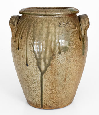 Fine "JAC" (John A. Craven, Randolph County, NC) Two-Gallon Stoneware Jar