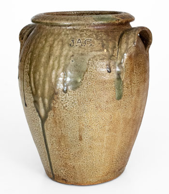 Fine "JAC" (John A. Craven, Randolph County, NC) Two-Gallon Stoneware Jar