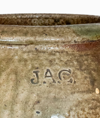 Fine "JAC" (John A. Craven, Randolph County, NC) Two-Gallon Stoneware Jar