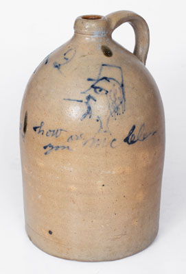 Very Rare Lincoln and McClellan Political Jug, 1862-64, probably Midwestern