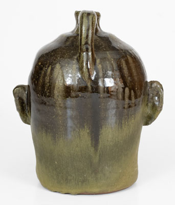 Lanier Meaders Alkaline-Glazed Stoneware Face Jug w/ Rock Teeth, Cleveland, GA, c1975