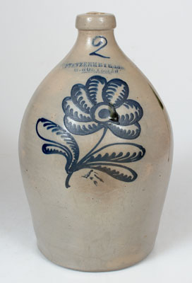 F. STETZENMEYER & G. GOETZMAN / ROCHESTER, N.Y. Two-Gallon Stoneware Jug, 1853-60