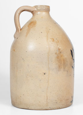 FORT EDWARD POTTERY CO. Two-Gallon Pheasant-on-Stump Stoneware Jug, c1859