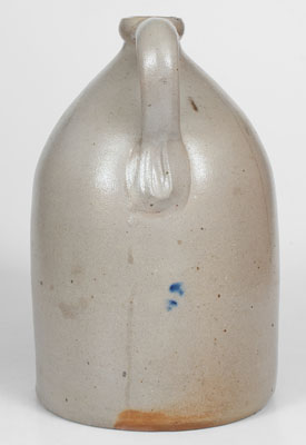 Manchester, New Hampshire Stoneware Advertising Jug w/ Cobalt Parrot Decoration