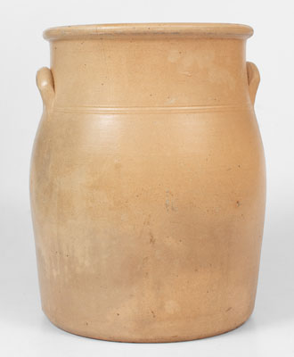 Fine CHARLESTOWN Four-Gallon Stoneware Jar w/ Cobalt Double Grapes (Barnabas Edmands, Massachusetts)