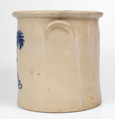 Fine HUBBELL & CHESEBRO / GEDDES, N.Y. Five-Gallon Stoneware Crock w/ Prancing Deer