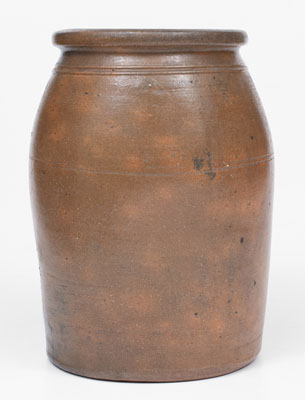 Scarce Western PA Stoneware Jar w/ Elaborate Pinwheel Decoration, probably Stephen H. Ward, West Brownsville