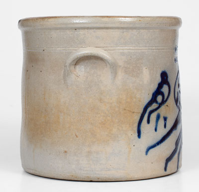 S. HART / FULTON, New York Three-Gallon Stoneware Double Bird Crock