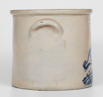 RIEDINGER & CAIRE / POUGHKEEPSIE, New York Stoneware Crock w/ Pecking Chicken Decoration