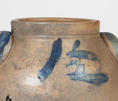 Rare L. MARSILLIOT, Euclid, Ohio Squat-Shaped Stoneware Jar