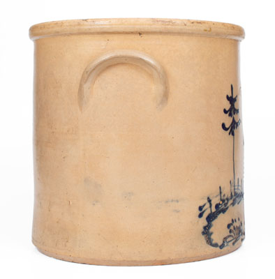 J. & E. NORTON / BENNINGTON, VT Stoneware Crock w/ Large Standing Deer Decoration