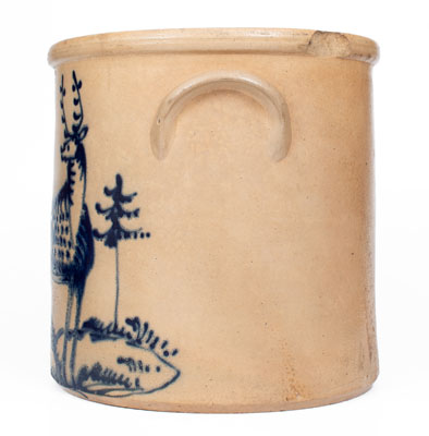 J. & E. NORTON / BENNINGTON, VT Stoneware Crock w/ Large Standing Deer Decoration