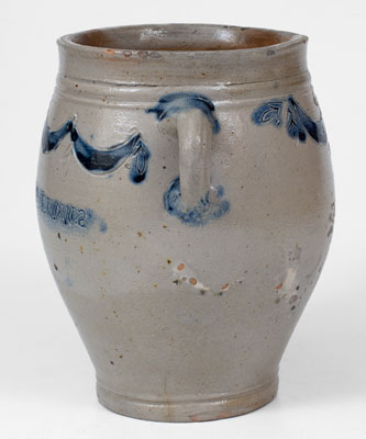 Fine COMMERAWS STONEWARE Vertical-Handled Jar, Thomas W. Commeraw, Lower East Side, NYC, c1800