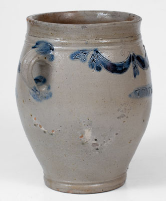 Fine COMMERAWS STONEWARE Vertical-Handled Jar, Thomas W. Commeraw, Lower East Side, NYC, c1800