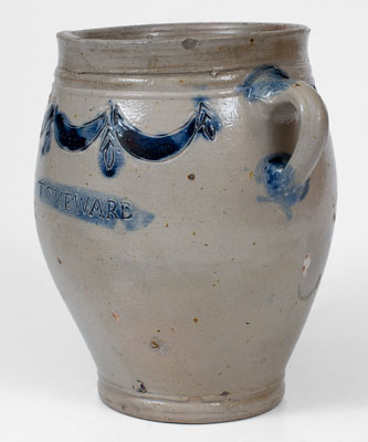 Fine COMMERAWS STONEWARE Vertical-Handled Jar, Thomas W. Commeraw, Lower East Side, NYC, c1800