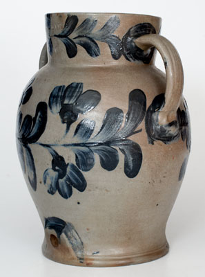 Extremely Rare H. MYERS Baltimore Stoneware Water Cooler w/ Elaborate Floral Decoration, circa 1821-29