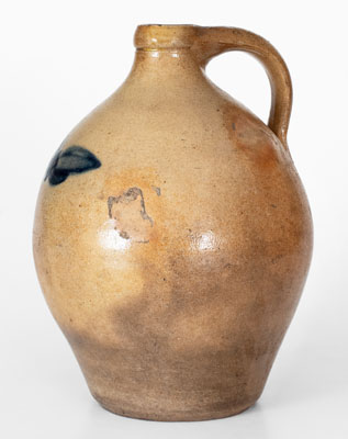 One-Gallon Norton Family, Bennington, VT Stoneware Jug w/ Cobalt Butterfly Decoration, c1835