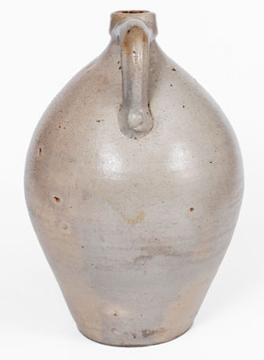 Highly Important BARNABAS EDMANDS & CO. / CHARLESTOWN Stoneware Jug w/ Elaborate Incised Federal Eagle and Fish Decoration
