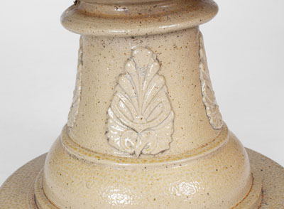 Monumental Two-Piece Ohio Stoneware Urn w/ Applied Decoration, c1880