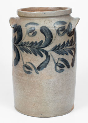 3 Gal. Baltimore, MD Stoneware Jar with Floral Decoration, c1830