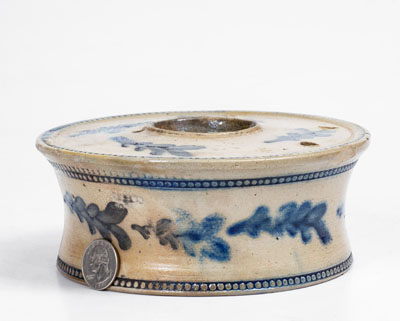 Elaborate Stoneware Inkwell attrib. Nathan Clark, Sr., Athens, NY, c1825-35