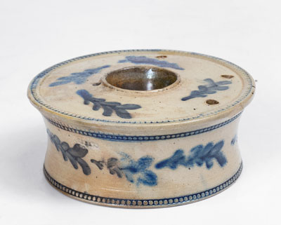 Elaborate Stoneware Inkwell attrib. Nathan Clark, Sr., Athens, NY, c1825-35