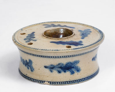 Elaborate Stoneware Inkwell attrib. Nathan Clark, Sr., Athens, NY, c1825-35