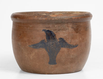 Rare Stoneware Jar w/ Incised Federal Eagle Decoration, probably Southern U.S., c1850-80