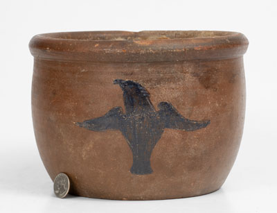 Rare Stoneware Jar w/ Incised Federal Eagle Decoration, probably Southern U.S., c1850-80