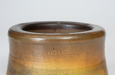 Extremely Rare W. J. & E. H. SCHROP (Middlebury, OH) Stoneware Mortar and Pestle Dated July 28th, 1870