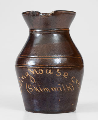 Rare Albany Slip Stoneware Pitcher Inscribed