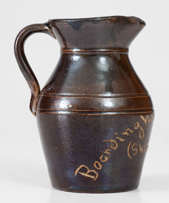 Rare Albany Slip Stoneware Pitcher Inscribed