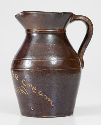 Rare Albany Slip Stoneware Pitcher Inscribed