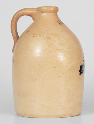 J. & E. NORTON / BENNINGTON, VT Stoneware Jug w/ Fine Bird-on-Stump Decoration