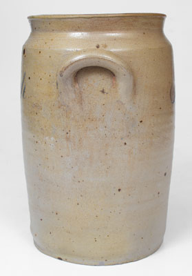 Very Rare Stoneware "Peach" Jar Inscribed "R. M. C.," attrib. Nathan Clark, Sr. Athens, NY, early 19th century