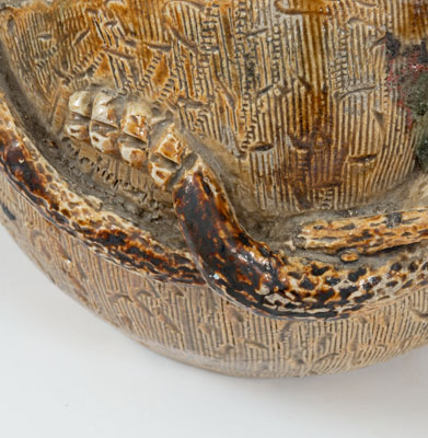 Extremely Rare Stoneware Snake Temperance Jug attrib. Texarkana Pottery (Jacob Bachley, Texarkana, AR)