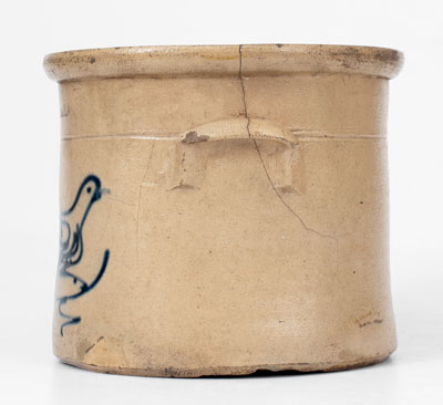 WHITES UTICA Stoneware Crock w/ Slip-Trailed Bird Decoration