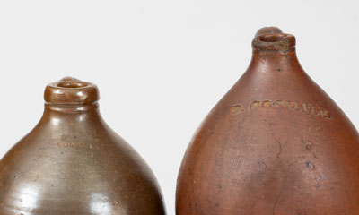 Lot of Two: D. GOODALE, Hartford, CT Stoneware Jugs, c1825-30