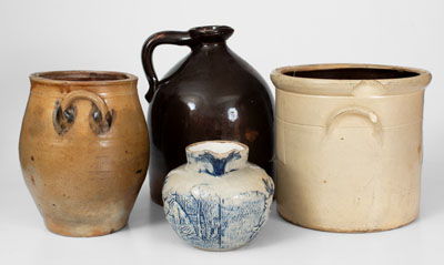 Lot of Four: 19th Century Northeastern U.S. Stoneware Vessels