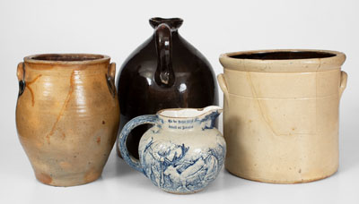 Lot of Four: 19th Century Northeastern U.S. Stoneware Vessels