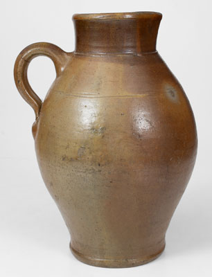 Very Rare Stoneware WATER Pitcher w/ Iron-Oxide Dip attrib. Branch Green, Philadelphia, PA, circa 1810