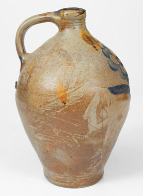 Albany, NY Stoneware Jug w/ Incised Floral Decoration, early 19th century