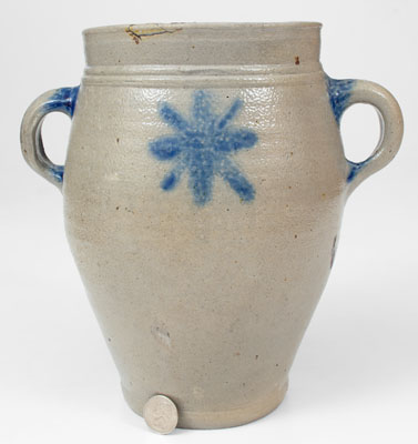 Early Manhattan Vertical-Handled Stoneware Jar, possibly Egbert Schoonmaker, c1795