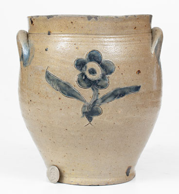 Albany, New York Stoneware Jar w/ Incised Floral Decoration, early 19th century