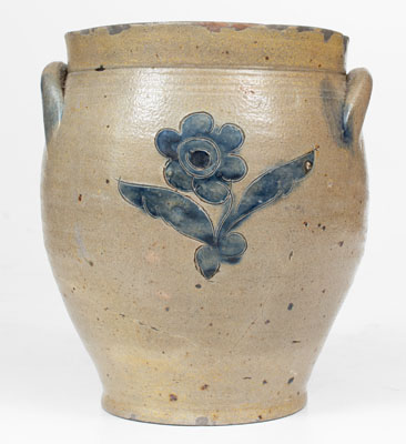 Albany, New York Stoneware Jar w/ Incised Floral Decoration, early 19th century