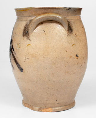 Rare Albany, NY Stoneware Jar w/ Manganese Incised Birds, early 19th century